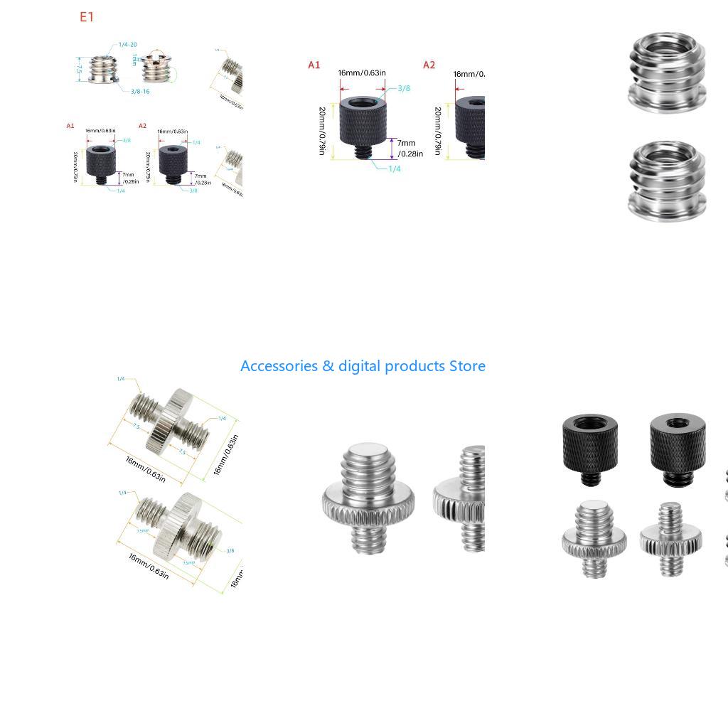 Photography Lighting Rig - 77JD Zestaw 6 adapterów śrubowych do