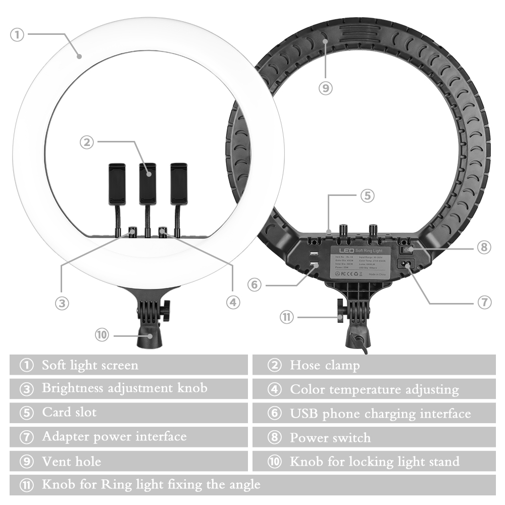 Lampa pierścieniowa LED SH 18  – Photography Lighting Overhead recenzja i cena