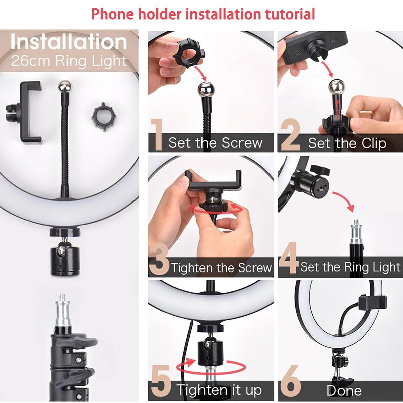 Lampa wideo 16/26/33cm, pierśc – Photography Lighting Overhead recenzja i cena